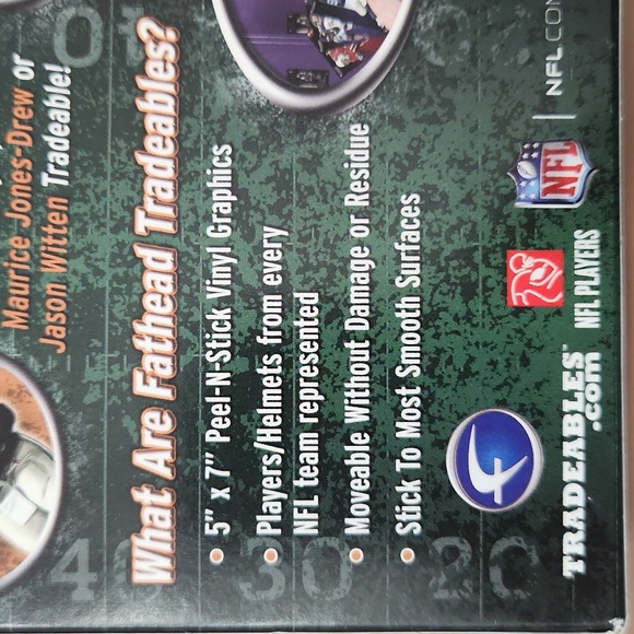 NIB 2009 NFL Fathead Tradeables - 5 Unique Images 5" X 7" Moveable Peel-N-Stick - Picture 7 of 9